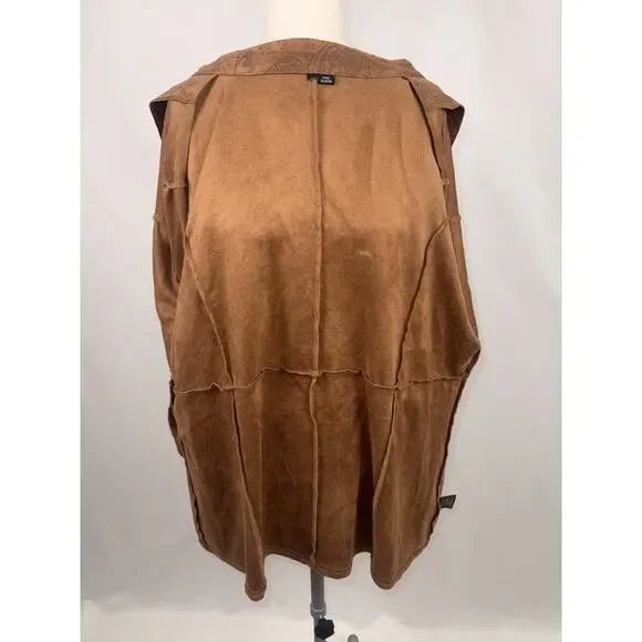 Scully Western Boho Tunic Jacket M/L Brown Paisley Jacquard Button Front Studded - Picture 4 of 8